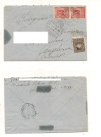 GM318 LERO PORTO LAGO EGEO 1939 LETTERA BAGHERIA STAMPS - Aegean