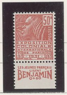 BANDE PUB -N°272  TYPE II - N**  -PUB  ( Lisez)BENJAMIN  - MAURY N°164 - Unused Stamps