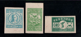 ! Coree, Asia, Asien, 1950 South Korea Unification Stamps Nr.69-71 U (*) Aus Südkoreas Wiedervereinigungs Blocks 19-21 - Korea, South