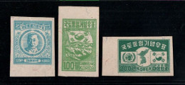 ! Koree, Asia, Asien, 1950 South Korea Unification Stamps Nr.69-71 U (*) Aus Südkoreas Wiedervereinigungs Block, Corea - Korea, South