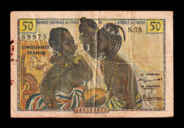 West African St. Estados De África Occidental 50 Francs ND (1958) Pick 1 Bc/Mbc F/Vf - West African States