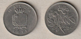 00628) Malta, 25 Cents 1998 - Malte