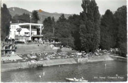 Vevey. Suisse, Vaud. Corseaux Plage. CPSM Pt Format Animée. Baigneurs, Canot.Etat Parfait - Amriswil