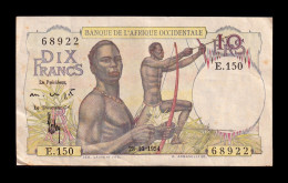 French West Africa Africa Occidental Francesa 10 Francs 1954 Pick 37(2) Mbc/+ Vf/+ - Other - Africa