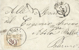 STORIA POSTALE 18/8/1877 LETTERA TASSATA - Segnatasse