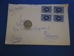 GM324 ARGENTINA POSTA AEREA 50 Pesos Blocco 4 1970 Cover To Italy Storia Postale - Cartas & Documentos
