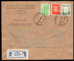 ISRAEL(1962) Water Carrier (Aquarius). Registered Letter Franked With Scott No 217a. Missing Overprint. - Sin Dentar, Pruebas De Impresión Y Variedades