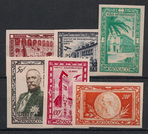 MONACO - 1949 - Poste Aérienne PA N°YT. 36 à 41 - Série Non Dentelée / Imperf. - Neuf Luxe ** / MNH - Variétés