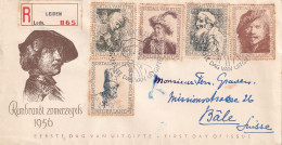 FDC  1956 REGISTERED LEIDEN   REMBRANT - FDC