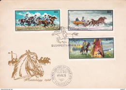 Ungarn Hongary Hongrie FDC 27-07-1968 Horses Pferden - Lettres & Documents