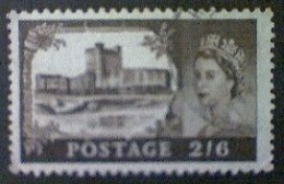 Great Britain, Scott #309, Used(o),1958, Castles: Carrickfergus, 1/6, Dark Brown - Usati