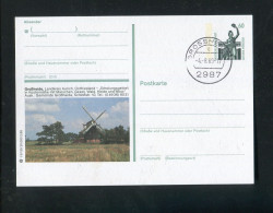 "WINDMUEHLE" 1989, Entsprech. Abbildung Auf Bildpostkarte Stegstempel "GROSSHEIDE" (4350) - Mühlen