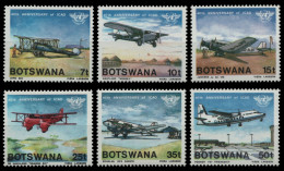 Botswana 1984 - Mi-Nr. 345-350 ** - MNH - Flugzeuge / Airplanes - Botswana (1966-...)