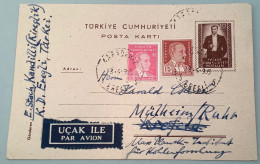 Turkey EREGLI 1955(Kandilli) 10k Postal Stationery Card Par Avion>Mühlheim/Ruhr Max Planck Kohle-Forschung (Charbon Coal - Postwaardestukken