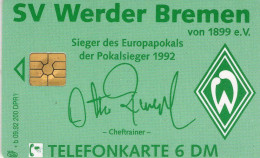 Pokalsieg Werder Bremen TK N *b 09/1992 200Expl.(K259) ** 50€ Visitenkarte Cheftrainer VIP TC Soccer On Telecard Germany - V-Series : VIP Et Cartes De Visite