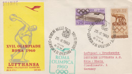 Enveloppe  FDC  1er  Jour   ITALIE   Ouverture   Des   Jeux   Olympiques   ROME   1960 - Verano 1960: Roma