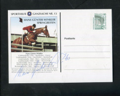 "BUNDESREPUBLIK DEUTSCHLAND" Sporthilfe-Ganzsache Nr. 13 "H.G. Winkler, Springreiten" ** (4381) - Postales Privados - Nuevos