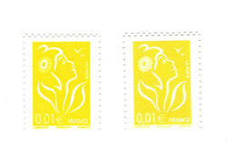 Lamouche 0.01 € PHILAPOSTE YT 3731A Type I ( Taille Douce - TD 205 ) + 3731Aa Type II ( Gravure Numérique - TD 215 ) - 2004-2008 Marianne De Lamouche