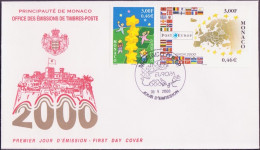 Europa CEPT 2000 Monaco FDC Y&T N°2248 à 2249 - Michel N°2499 à 2500 - 2000