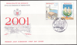 Europa CEPT 2001 Monaco FDC Y&T N°2298 à 2299 - Michel N°2550 à 2551 - 2001