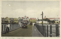 Curacao, D.W.I., WILLEMSTAD, Queen Emma Bridge 1930s Sunny Isle No. 22 Postcard - Curaçao