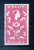 1963-69 FALKLAND Georgia Del Sud N.22 MNH ** 10s. Plancton, Rosa Carminio - Zuid-Georgia