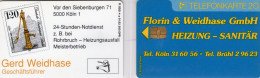 Heizung-Sanitär TK N *a 01/1992 200Expl.(K636) ** 90€ Visitenkarte Weidhase VIP TC Berlin #692 Stamp On Telecard Germany - V-Reeksen : VIP En Visitekaartjes