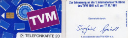 TVM Börse TK N * 11/1991 400Expl. (K608) ** 75€ Visitenkarte 1.Vorsitzender Greindl München VIP TC On Phonecards Germany - V-Series : VIP Et Cartes De Visite