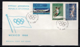 1968 CYPRUS OLYMPIC GAMES MEXICO FDC - Covers & Documents