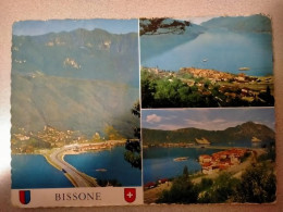 Cartolina Svizzera Bissone Lago 3 Vedute FG VG - Bissone