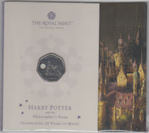 UK 50p  Harry Potter Hogwarts School - BUNC Coin Royal Mint Presentation Pack - 50 Pence