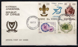 1973 CYPRUS MIXED ISSUE FDC - Cartas