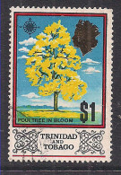 Trinidad & Tobago 1969 - 72 QE2 $1 Poul Tree In Bloom Used SG 352b ( A1456 ) - Trinidad & Tobago (1962-...)