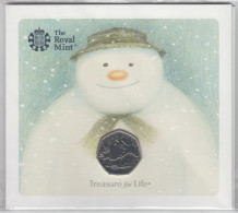 UK 50p Coin 2018 Snowman - Brilliant Uncirculated BU In Royal Mint Pres/Pack - 50 Pence