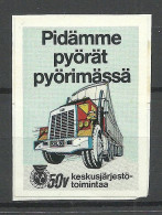 FINLAND FINNLAND Poster Stamp Reklamemarke Vignette (Sticker/Aufkleber) On Piece Truck Lastkraftwagen - Camions