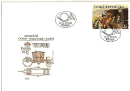 FDC 574 Czech Republic Joint Issue With Austria 2008 WIPA - Stage-Coaches