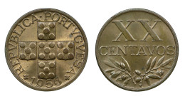 PORTUGAL - $20 ( XX Centavos ) - 1956 - KM 584 - A.G. 16.12 - REPÚBLICA - Portugal