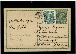 AUSTRIA,intero Postale,per Treviso,con Valore Gemello,in Affrancatura 24-12-1912,molto Bella - Carte-Lettere