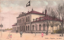 Payerne La Gare Colorée Animée 1911 - Payerne