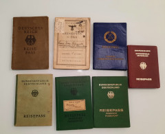 Germany 7  Lot Passport  Pasaporte, Passeport, Reisepass Timbre  Fiscal - Documents Historiques