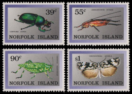 Norfolk-Insel 1989 - Mi-Nr. 451-454 ** - MNH - Insekten / Insects - Norfolk Island