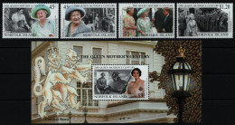 Norfolk-Insel 1999 - Mi-Nr. 704-707 & Block 32 ** - MNH - Queen Mum - Norfolk Island