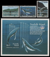 Norfolk-Insel 1995 - Mi-Nr. 581-583 & Block 15 ** - MNH - Wale / Whales - Norfolk Island