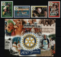 Norfolk-Insel 2005 - Mi-Nr. 899-902 & Block 49 ** - MNH - Rotary - Norfolk Island