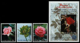 Norfolk-Insel 1999 - Mi-Nr. 696-698 & Block 31 ** - MNH - Rosen / Roses - Norfolk Island