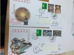 China Postally Used Cover 2008 Wall Paintings Buddha - Lettres & Documents