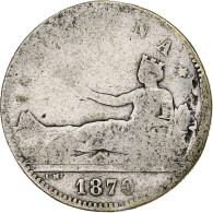 Monnaie, Espagne, Provisional Government, Peseta, 1870, B, Argent, KM:653 - First Minting