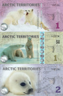 ARCTIC Territories Set 1, 1,5 And 2 Polar Dollars 2012 UNC Polymer - Altri – America