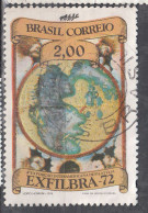 Brazilie 1972 Mi Nr 1335, EXFILBRA ’72, Wereldkaart Uit 1519 - Usados