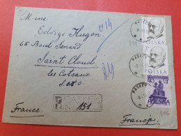 Pologne - Enveloppe En Recommandé De Pasłęk Pour La France En 1957 - D 479 - Brieven En Documenten
